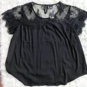 torrid Tops - Torrid Satin Lace Inset Blouse torrid Tops - Torrid Satin Lace Inset Blouse